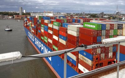 Seilprüfung an Containerkränen im Hamburger Hafen